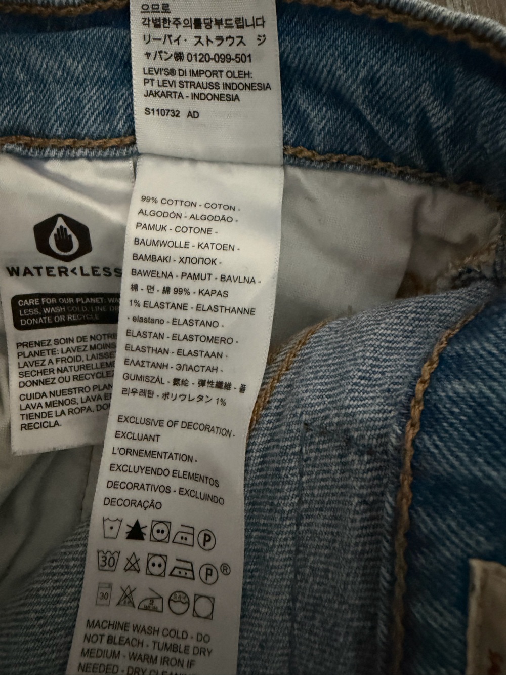 Light Blue 501 Premium Denim Jeans - Skinny Classic Button-Fly - Picture 11 of 14